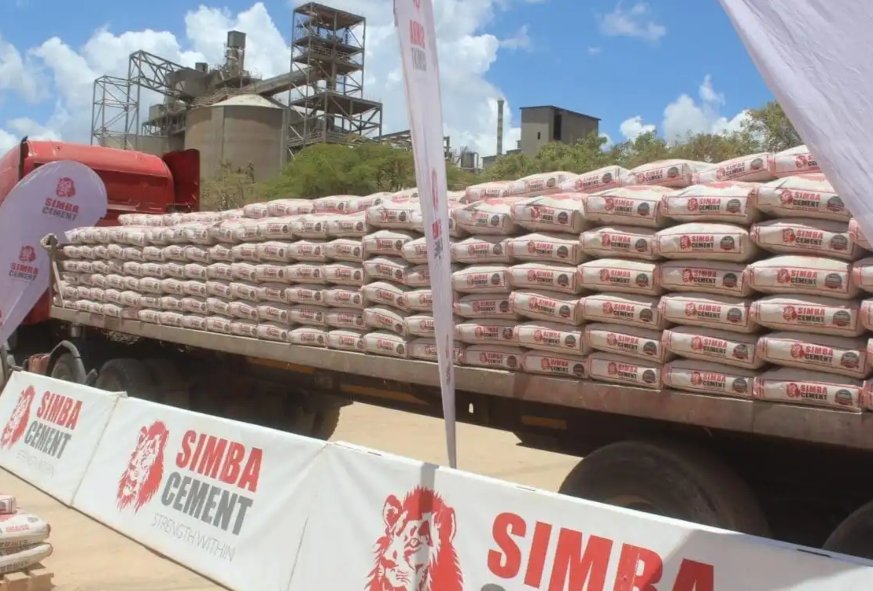 Truck loaded with Simba Cement bags at the Athi River factory