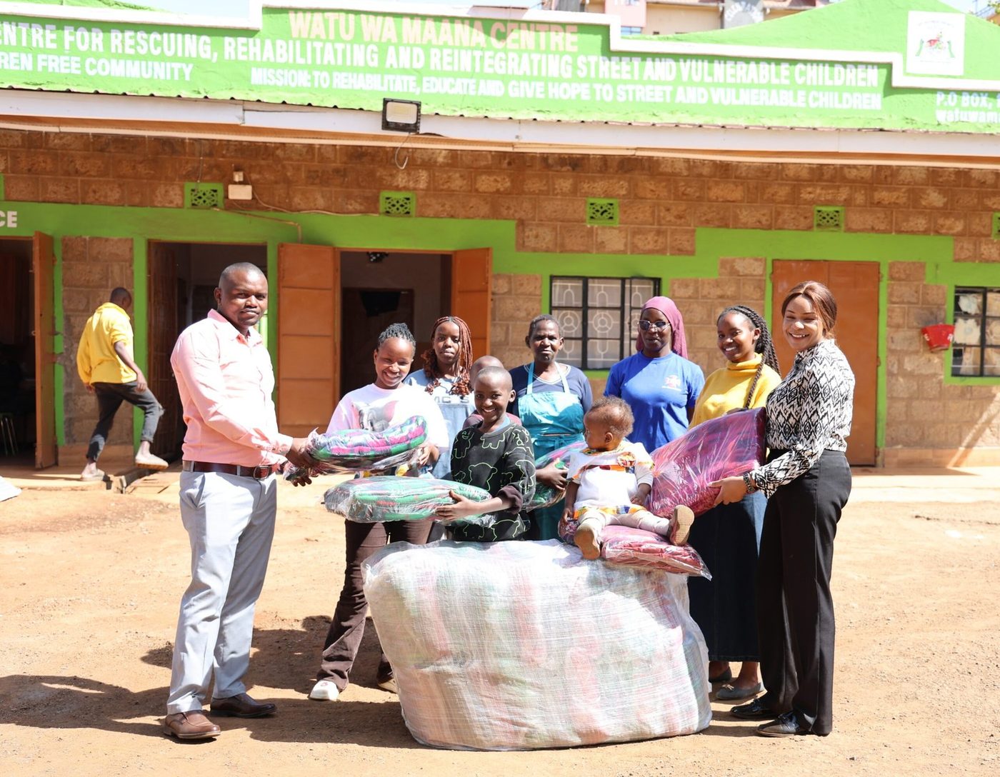 Donation handover at a children's rehabilitation centre in Kenya